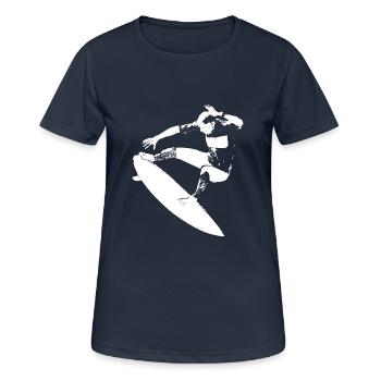 Surf surf surf - T-shirt respirant Femme - bleu marine foncé - Devant - AI Model Female 172 light (172cm)