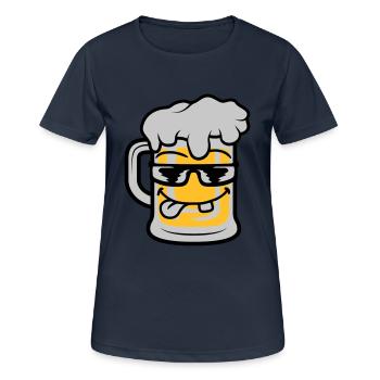 Cooles Gesicht Bier Maßkrug - Frauen T-Shirt atmungsaktiv - Dunkelnavy - Vorne - AI Model Female 172 light (172cm)