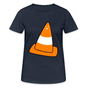 cône de signalisation avec visage - T-shirt respirant Femme - bleu marine foncé - Devant - AI Model Female 172 light (172cm)