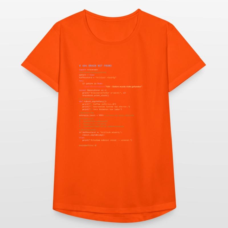 404 Cerveau introuvable Code Python T-shirt respirant Femme