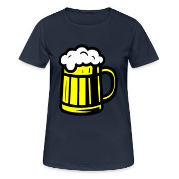 Beer Glass Beer Mug - Women's Breathable T-Shirt - dark navy - Front - AI Model Female 172 light (172cm)