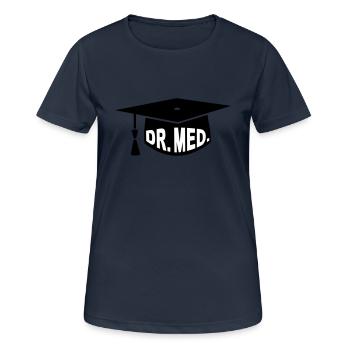 Doktor - Arzt - Mediziner - Geschenk - Doktorhut - Frauen T-Shirt atmungsaktiv - Dunkelnavy - Vorne - AI Model Female 172 light (172cm)