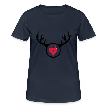 Cuckold - Der gehörnte Mann Geschenk Geburtstag - Frauen T-Shirt atmungsaktiv - Dunkelnavy - Vorne - AI Model Female 172 light (172cm)