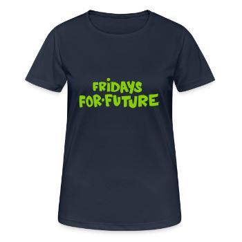 Fridays for Future - Frauen T-Shirt atmungsaktiv - Dunkelnavy - Vorne - AI Model Female 172 light (172cm)