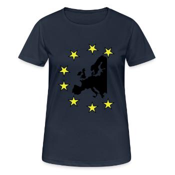 europa - Frauen T-Shirt atmungsaktiv - Dunkelnavy - Vorne - AI Model Female 172 light (172cm)