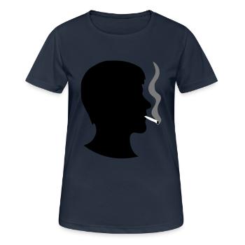 fumeur fumeur cigarette drogues contre les mauvaises herbes cannabis chanvre - T-shirt respirant Femme - bleu marine foncé - Devant - AI Model Female 172 light (172cm)