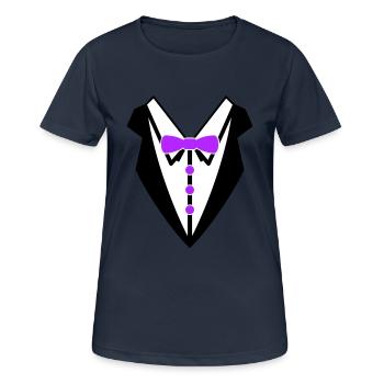 Smoking 2 - T-shirt respirant Femme - bleu marine foncé - Devant - AI Model Female 172 light (172cm)