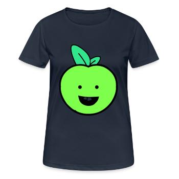 apple smile - Women's Breathable T-Shirt - dark navy - Front - AI Model Female 172 light (172cm)