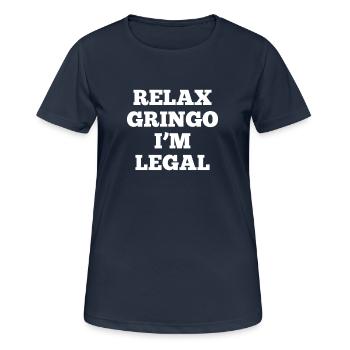 Gringo entspannen - Frauen T-Shirt atmungsaktiv - Dunkelnavy - Vorne - AI Model Female 172 light (172cm)