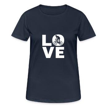 Love - MTB - Ich liebe MTB - Frauen T-Shirt atmungsaktiv - Dunkelnavy - Vorne - AI Model Female 172 light (172cm)