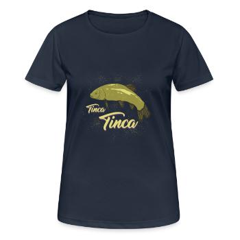Latein Schleie Angler Geschenk - Frauen T-Shirt atmungsaktiv - Dunkelnavy - Vorne - AI Model Female 172 light (172cm)