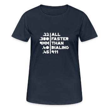 Gun Calibers Geschenk für Gun Enthusiasten - Frauen T-Shirt atmungsaktiv - Dunkelnavy - Vorne - AI Model Female 172 light (172cm)