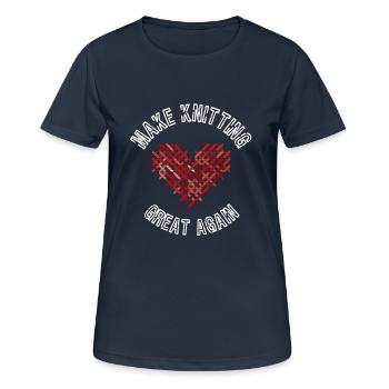Make knitting great again Shirt - Frauen T-Shirt atmungsaktiv - Dunkelnavy - Vorne - AI Model Female 172 light (172cm)