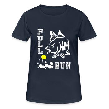 FULLRUN carp angler carp carp fishing gift - Women's Breathable T-Shirt - dark navy - Front - AI Model Female 172 light (172cm)