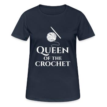 Crochet - Crochet - Couture - aiguille - Queen - T-shirt respirant Femme - bleu marine foncé - Devant - AI Model Female 172 light (172cm)