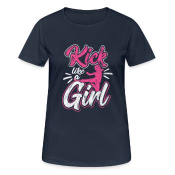 Shirt for karate woman or girl as a gift - Women's Breathable T-Shirt - dark navy - Front - AI Model Female 172 light (172cm)