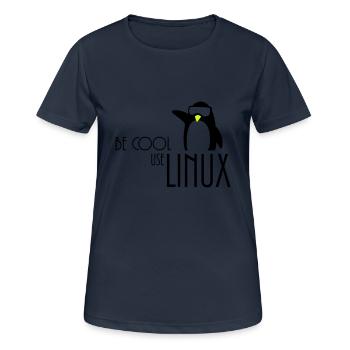 être cool utilisation linux - T-shirt respirant Femme - bleu marine foncé - Devant - AI Model Female 172 light (172cm)