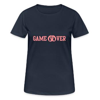 game over - T-shirt respirant Femme - bleu marine foncé - Devant - AI Model Female 172 light (172cm)
