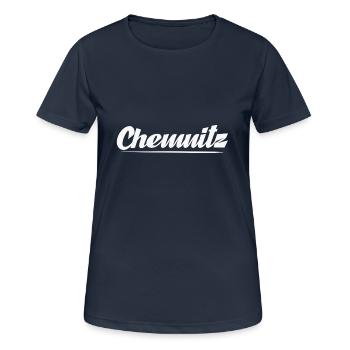 Chemnitz - Frauen T-Shirt atmungsaktiv - Dunkelnavy - Vorne - AI Model Female 172 light (172cm)