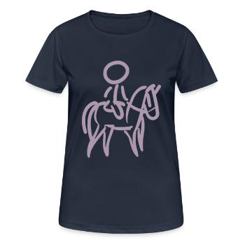 Rider on Horse Rider Minimalist Minimalism - Women's Breathable T-Shirt - dark navy - Front - AI Model Female 172 light (172cm)