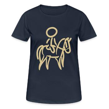 Rider on Horse Rider Minimalist Minimalism - Women's Breathable T-Shirt - dark navy - Front - AI Model Female 172 light (172cm)