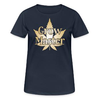 Grow Master - Cannabis - Marijuana - Marihuana - Frauen T-Shirt atmungsaktiv - Dunkelnavy - Vorne - AI Model Female 172 light (172cm)