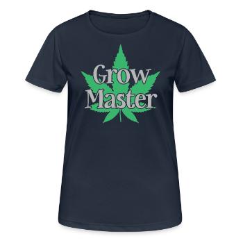 Grow Master - Cannabis - Marijuana - Marihuana - Frauen T-Shirt atmungsaktiv - Dunkelnavy - Vorne - AI Model Female 172 light (172cm)
