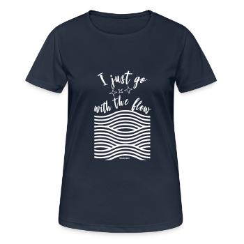 Aller avec le flux - T-shirt respirant Femme - bleu marine foncé - Devant - AI Model Female 172 light (172cm)