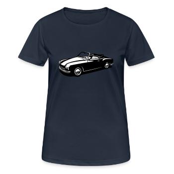 Oldtimer Cabrio 14 (2c) - Frauen T-Shirt atmungsaktiv - Dunkelnavy - Vorne - AI Model Female 172 light (172cm)