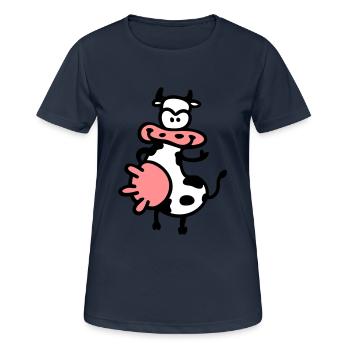 Kuh - T-shirt respirant Femme - bleu marine foncé - Devant - AI Model Female 172 light (172cm)