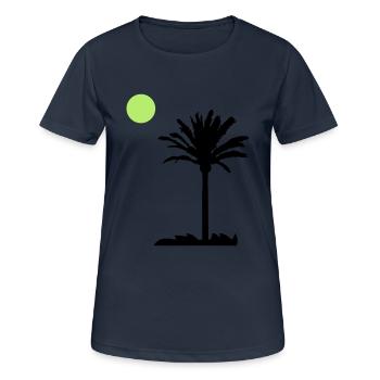 palmier - T-shirt respirant Femme - bleu marine foncé - Devant - AI Model Female 172 light (172cm)