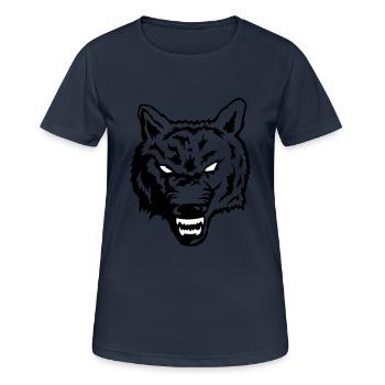 wolf - Frauen T-Shirt atmungsaktiv - Dunkelnavy - Vorne - AI Model Female 172 light (172cm)