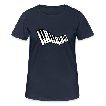 Klavier - Frauen T-Shirt atmungsaktiv - Dunkelnavy - Vorne - AI Model Female 172 light (172cm)