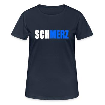 Schmerz no merz - Frauen T-Shirt atmungsaktiv - Dunkelnavy - Vorne - AI Model Female 172 light (172cm)