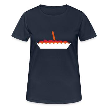 Yummy Currywurst - Frauen T-Shirt atmungsaktiv - Dunkelnavy - Vorne - AI Model Female 172 light (172cm)