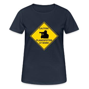 Planespotter at work! - Frauen T-Shirt atmungsaktiv - Dunkelnavy - Vorne - AI Model Female 172 light (172cm)