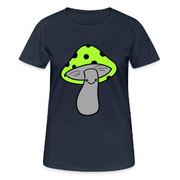 Pilz - Frauen T-Shirt atmungsaktiv - Dunkelnavy - Vorne - AI Model Female 172 light (172cm)