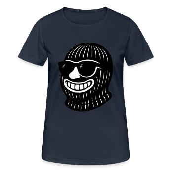 Bandit Gangster Ski Mask - Women's Breathable T-Shirt - dark navy - Front - AI Model Female 172 light (172cm)