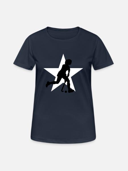 hockey_woman_c_2c - Women's Breathable T-Shirt - dark navy