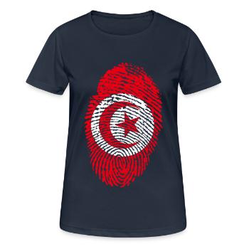 TUNISIE TUNIS ARABE ISLAM CADEAU T-SHIRT - T-shirt respirant Femme - bleu marine foncé - Devant - AI Model Female 172 light (172cm)
