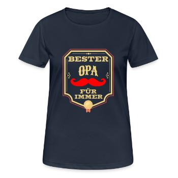 Besten Opa der Welt Auszeichnung - Frauen T-Shirt atmungsaktiv - Dunkelnavy - Vorne - AI Model Female 172 light (172cm)