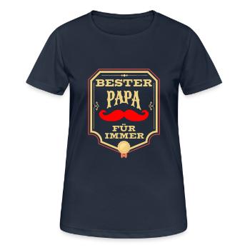 Bester Papa Auszeichnung Für Immer - Frauen T-Shirt atmungsaktiv - Dunkelnavy - Vorne - AI Model Female 172 light (172cm)