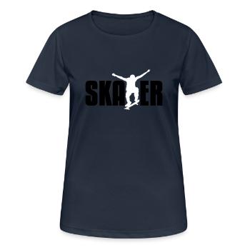 skater - T-shirt respirant Femme - bleu marine foncé - Devant - AI Model Female 172 light (172cm)