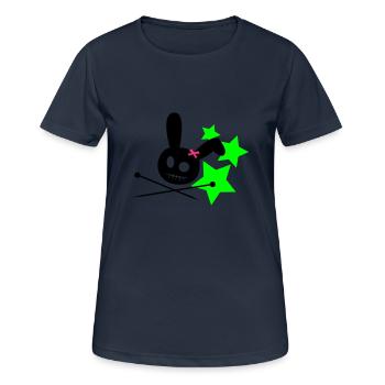 Voodoo Bunny Stars - Frauen T-Shirt atmungsaktiv - Dunkelnavy - Vorne - AI Model Female 172 light (172cm)