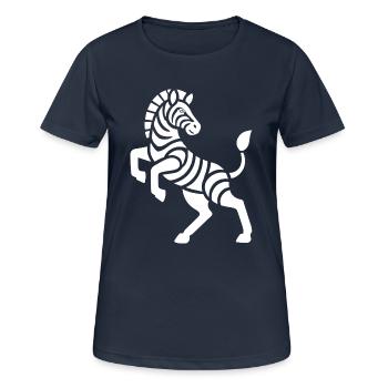 Zebra Silhouette Kunststück Minimal Design - Frauen T-Shirt atmungsaktiv - Dunkelnavy - Vorne - AI Model Female 172 light (172cm)