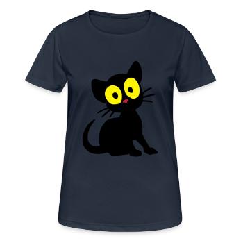 Chaton Georgie - T-shirt respirant Femme - bleu marine foncé - Devant - AI Model Female 172 light (172cm)