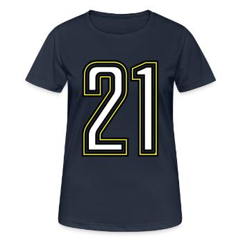 21 - Women's Breathable T-Shirt - dark navy - Front - AI Model Female 172 light (172cm)