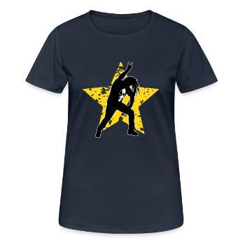 metal_fan_headbanger_112015_c_3c - Frauen T-Shirt atmungsaktiv - Dunkelnavy - Vorne - AI Model Female 172 light (172cm)