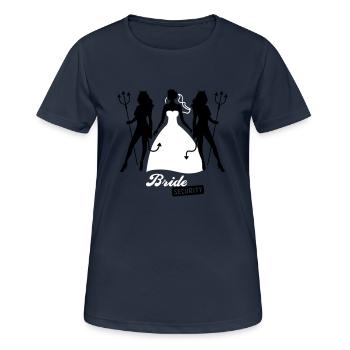 JGA - Bride security - Bride - Team - Teufel 2C - Women's Breathable T-Shirt - dark navy - Front - AI Model Female 172 light (172cm)
