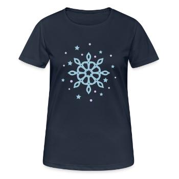 schneeflocke - Frauen T-Shirt atmungsaktiv - Dunkelnavy - Vorne - AI Model Female 172 light (172cm)